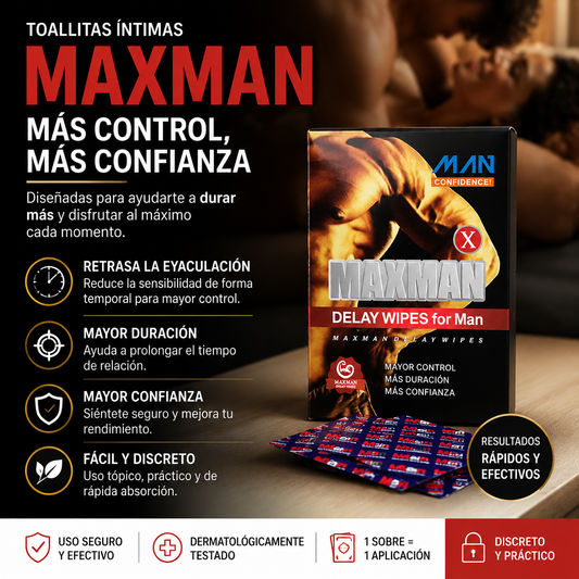 Toallitas Íntimas MAXMAN — Más Control, Más Confianza